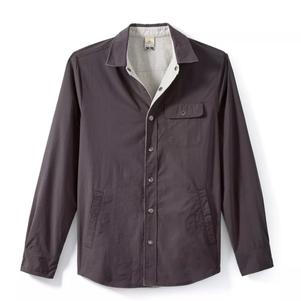 Faherty Medium Reversible Shirt Jacket Huckberry Exclusive Charcoal & Cool Grey